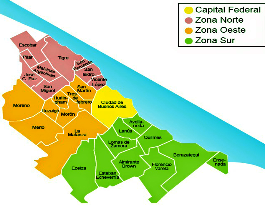 Los barrios y Municipios del Gran Buenos Aires (GBA) 2